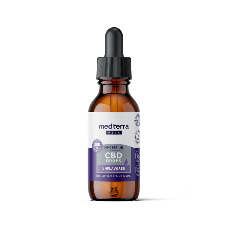Medterra Daily Relief Pet CBD Tincture THC-Free 300mg Unflavored CBD Oil for Pets