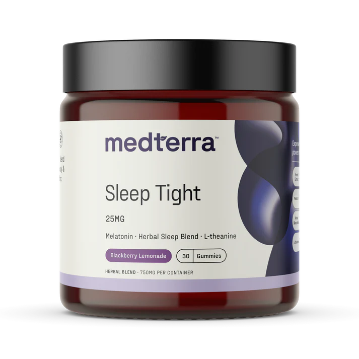 Medterra Sleep Tight 25mg CBD Gummies Blackberry Lemonade 30 count