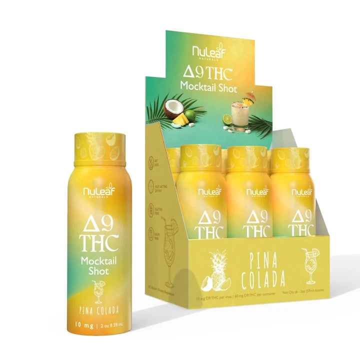 NuLeaf Naturals D9 THC Mocktail Shots 10mg Delta-9 Piña Colada