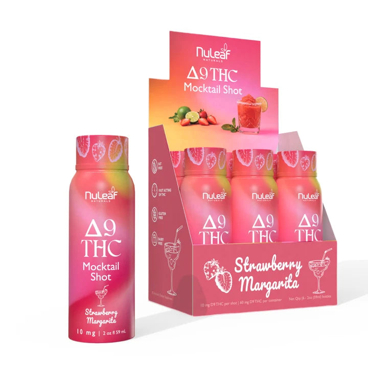 NuLeaf Naturals D9 THC Mocktail Shots 10mg Delta-9 Strawberry Margarita