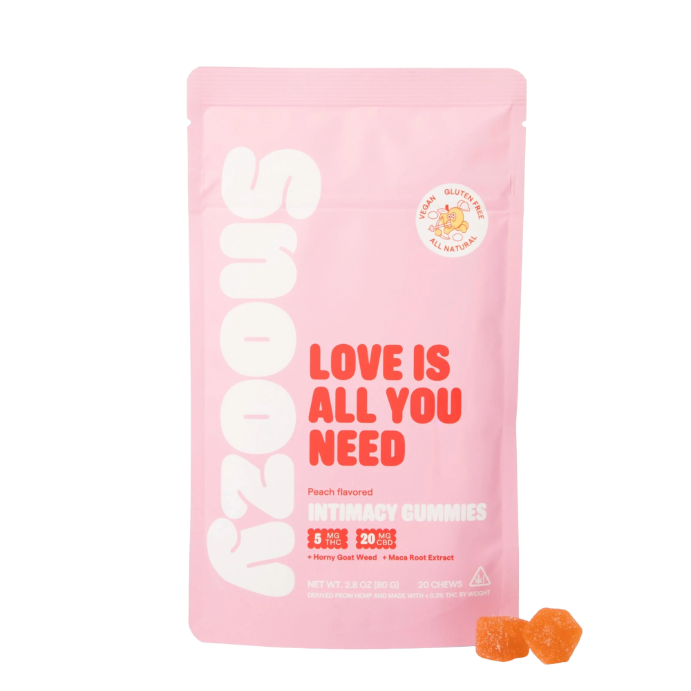 Snoozy Love Is All You Need Intimacy Gummies 20mg CBD 5mg THC Peach
