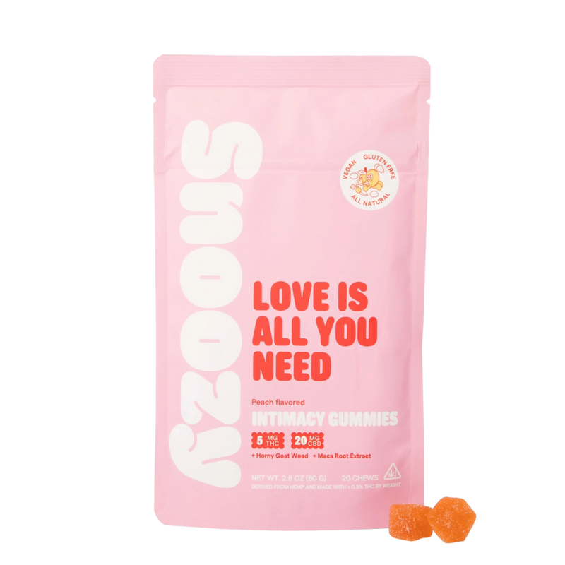Snoozy Love Is All You Need Intimacy Gummies 20mg CBD 5mg THC Peach