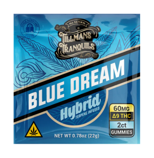 Tillmans Tranquils Blue Dream Hybrid Delta 9 Gummies 30mg THC 2 Pack