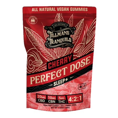 Tillmans Tranquils Cherry Sleep Plus Gummies 20mg CBD 10mg CBN 5mg Delta 9 THC