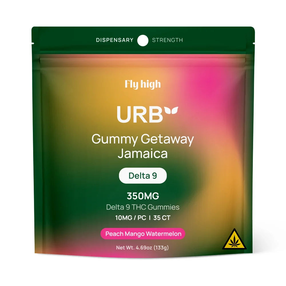 URB Gummy Getaway Jamaica Peach Mango Watermelon Delta 9 THC Gummies 10mg