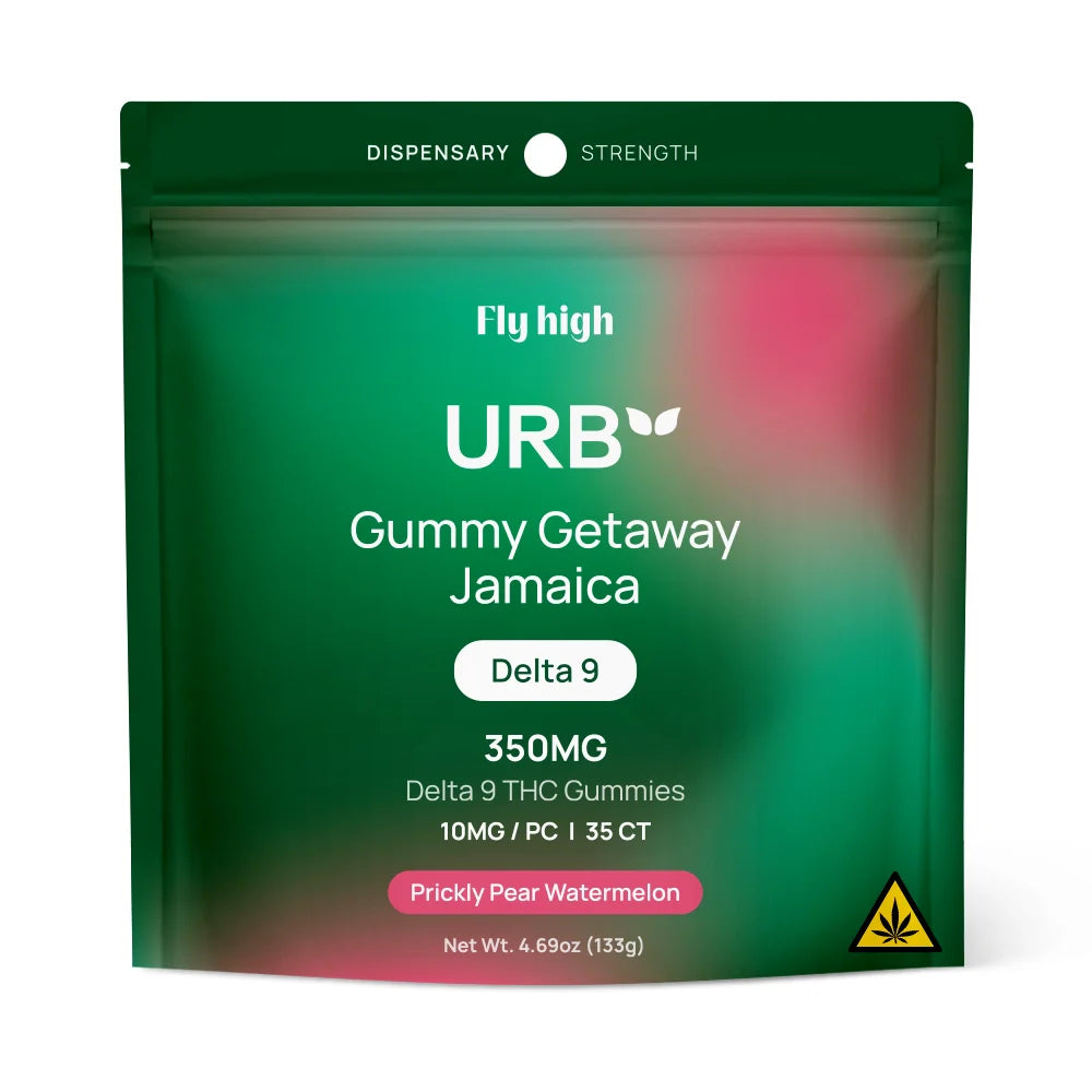 URB Gummy Getaway Jamaica Prickly Pear Watermelon Delta 9 THC Gummies 10mg