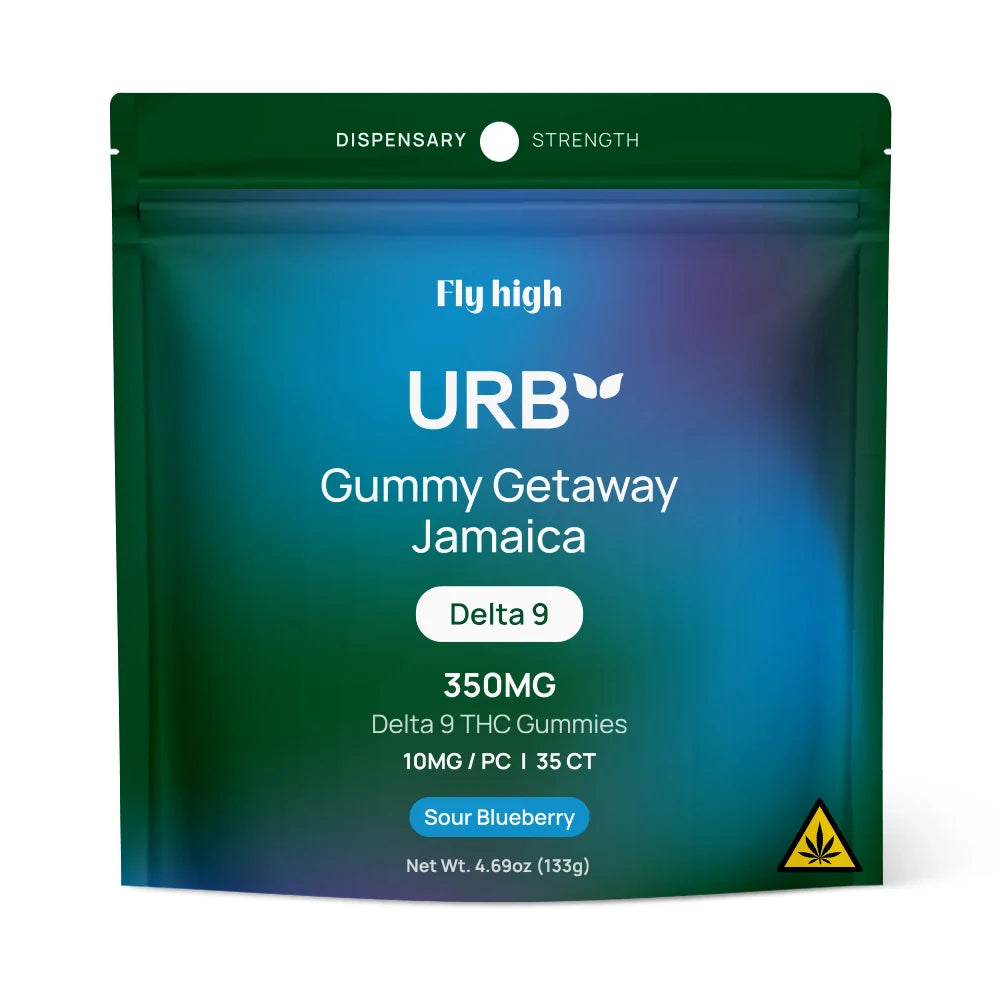 URB Gummy Getaway Jamaica Sour Blueberry Delta 9 THC Gummies 10mg