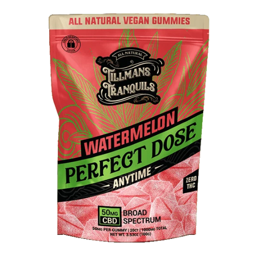 illmans Tranquils Watermelon Broad Spectrum Gummies 50mg CBD THC Free